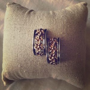 Hawaiian plumeria cut out pierced earrings